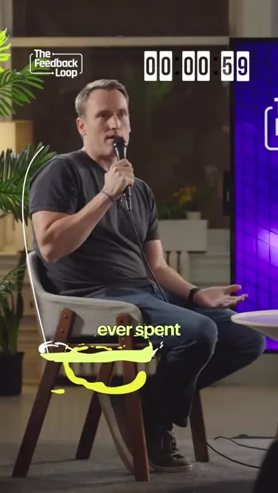 Founder pitching on The Feedback Loop with a 60 second timer